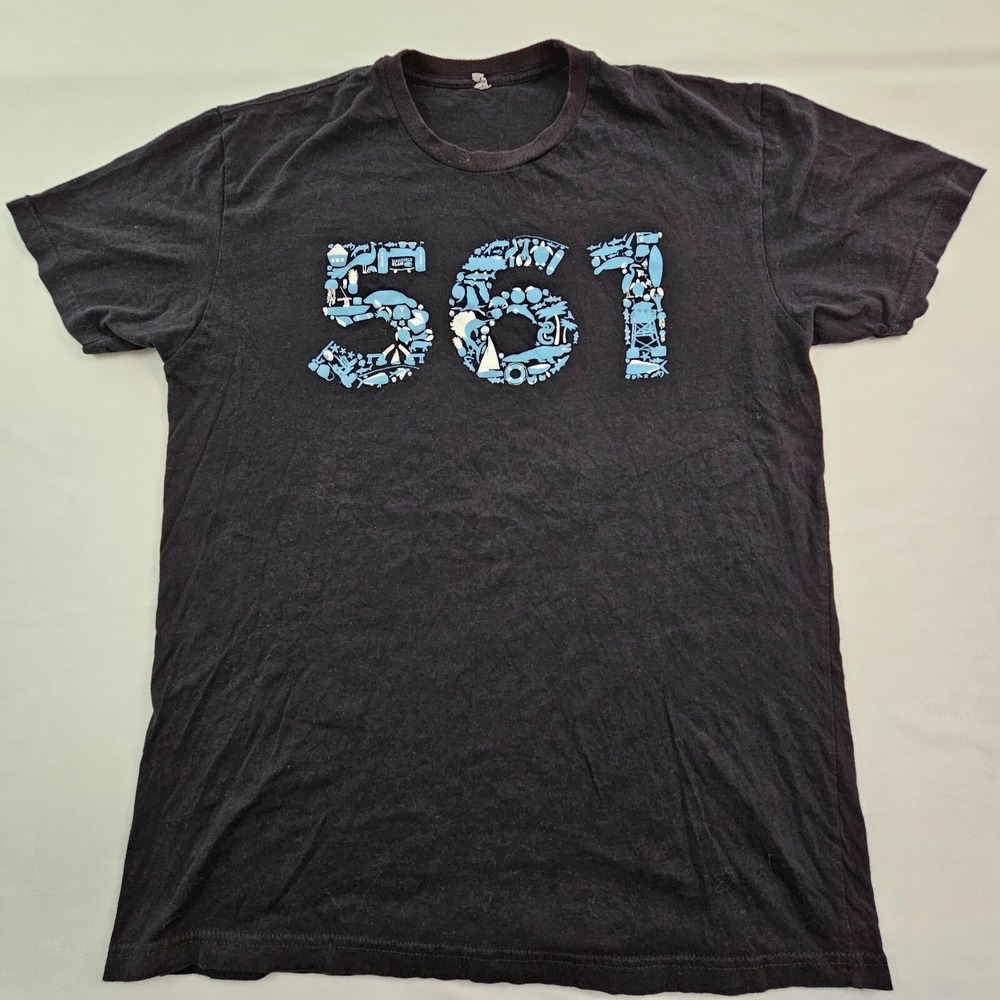 561 South Florida Black Short Sleeve Cotton T-Shirt Men's L